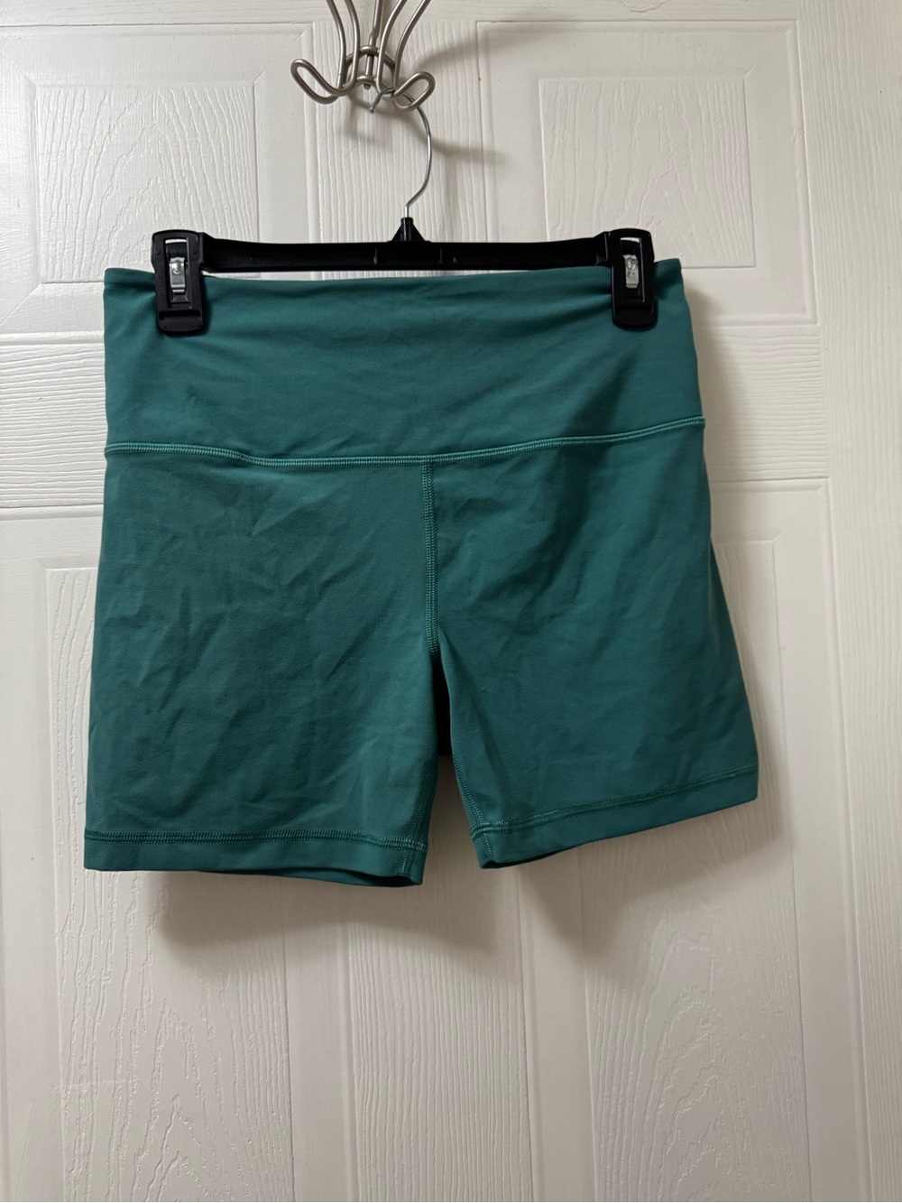 Athleta Teal High-Rise Bike Shorts